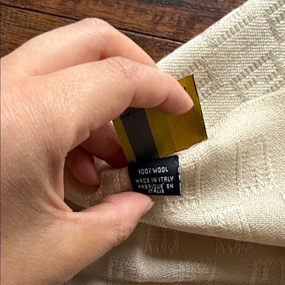 FENDI Wool Zucca Beige Scarf - Picture 5 of 6